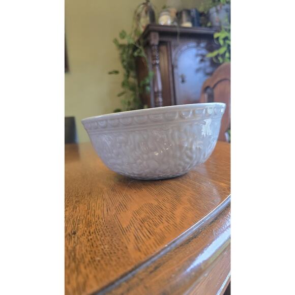 Vintage Haeger Pottery Gray Embossed Mixing Serving Bowl USA 69 Decorative - Picture 6 of 7